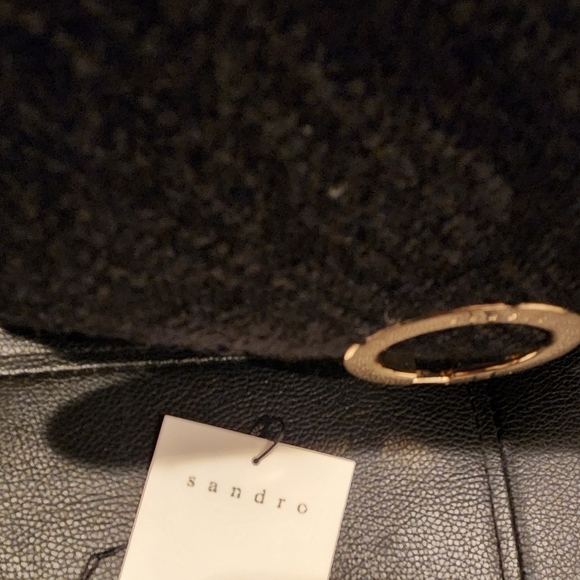 Sandro Women Velvet Bag Black Designer - Picture 1 of 6
